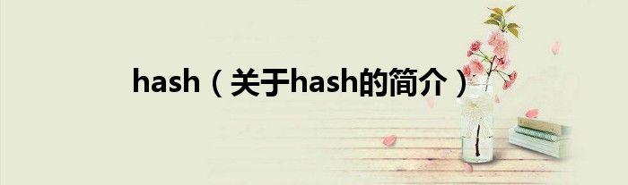 hash（关于hash的简介）