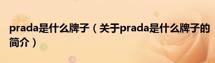 prada是什么牌子（关于prada是什么牌子的简介）