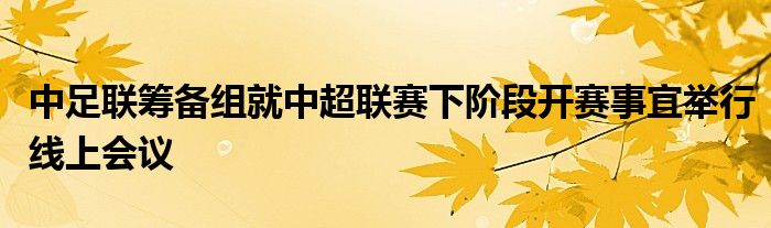 中足联筹备组就中超联赛下阶段开赛事宜举行线上会议