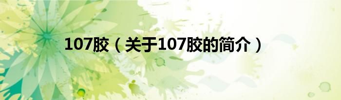107胶（关于107胶的简介）