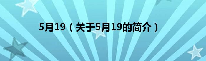 5月19（关于5月19的简介）