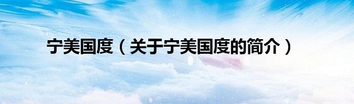 宁美国度（关于宁美国度的简介）