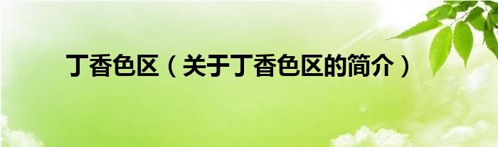 丁香色区（关于丁香色区的简介）