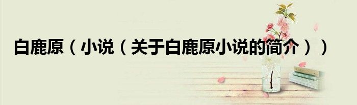 白鹿原（小说（关于白鹿原小说的简介））