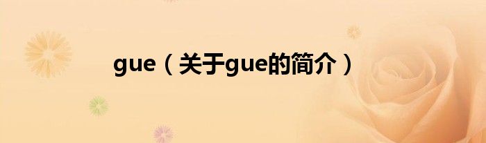 gue（关于gue的简介）