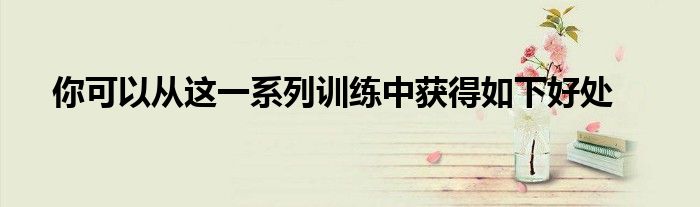 你可以从这一系列训练中获得如下好处