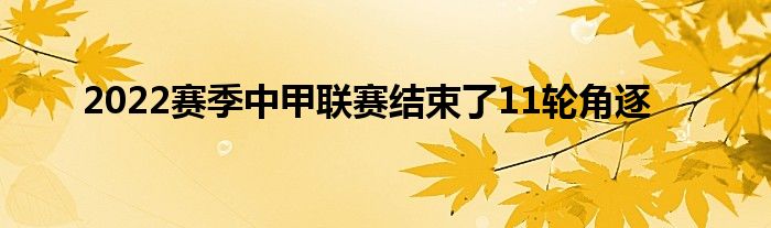 2022赛季中甲联赛结束了11轮角逐