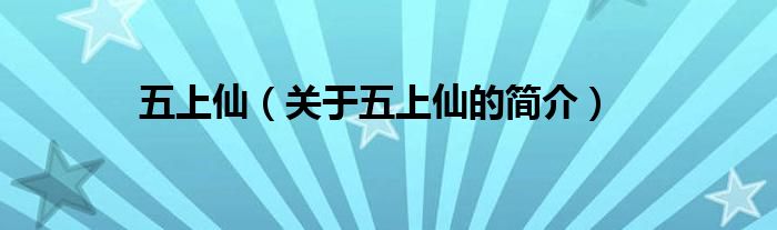 五上仙（关于五上仙的简介）