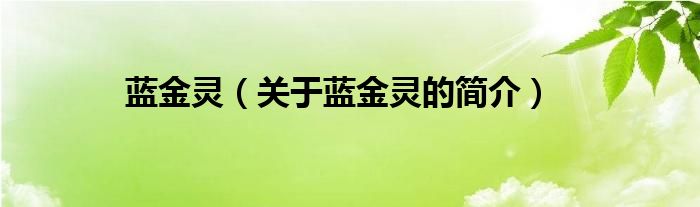 蓝金灵（关于蓝金灵的简介）
