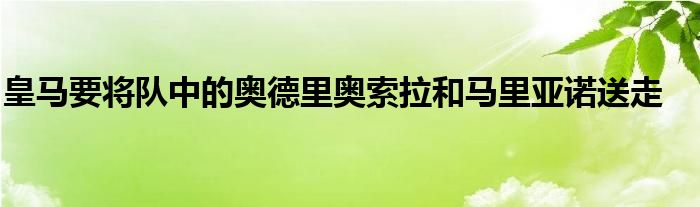 皇马要将队中的奥德里奥索拉和马里亚诺送走