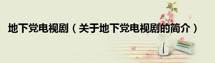 地下党电视剧（关于地下党电视剧的简介）