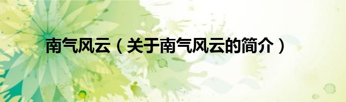 南气风云（关于南气风云的简介）