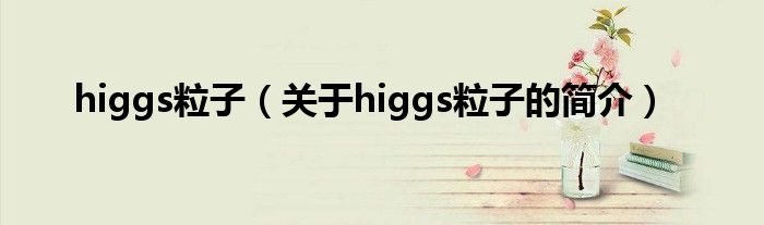 higgs粒子（关于higgs粒子的简介）