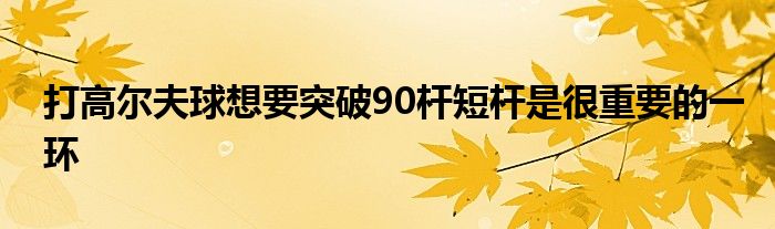 打高尔夫球想要突破90杆短杆是很重要的一环