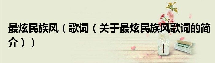 最炫民族风（歌词（关于最炫民族风歌词的简介））