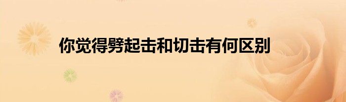 你觉得劈起击和切击有何区别