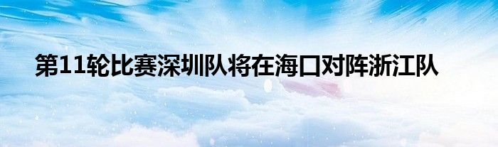 第11轮比赛深圳队将在海口对阵浙江队