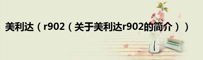 美利达（r902（关于美利达r902的简介））