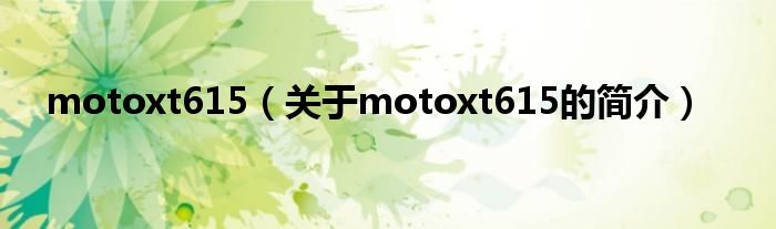 motoxt615（关于motoxt615的简介）