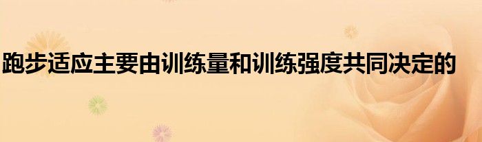 跑步适应主要由训练量和训练强度共同决定的