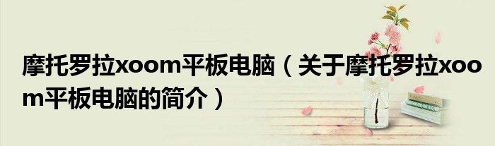 摩托罗拉xoom平板电脑（关于摩托罗拉xoom平板电脑的简介）