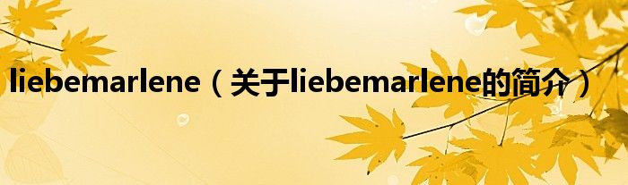 liebemarlene（关于liebemarlene的简介）