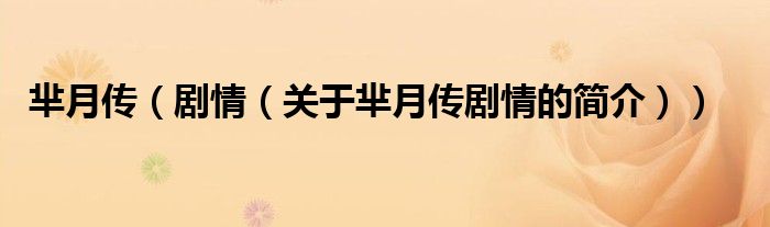芈月传（剧情（关于芈月传剧情的简介））