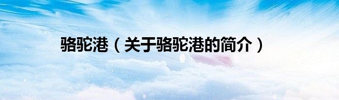 骆驼港（关于骆驼港的简介）