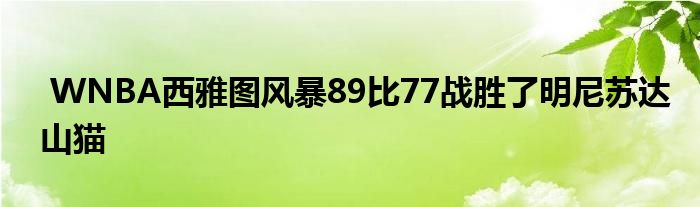  WNBA西雅图风暴89比77战胜了明尼苏达山猫