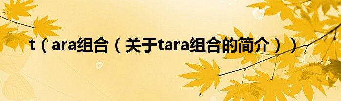 t（ara组合（关于tara组合的简介））