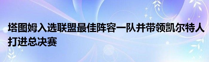 塔图姆入选联盟最佳阵容一队并带领凯尔特人打进总决赛