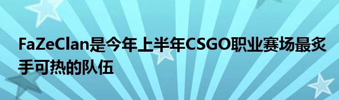 FaZeClan是今年上半年CSGO职业赛场最炙手可热的队伍