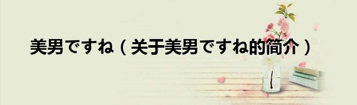 美男ですね（关于美男ですね的简介）