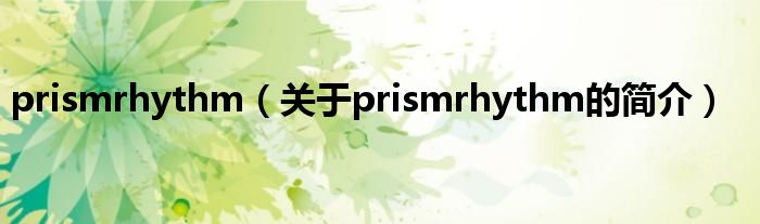 prismrhythm（关于prismrhythm的简介）