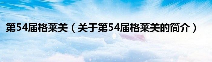 第54届格莱美（关于第54届格莱美的简介）