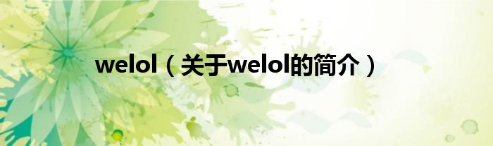 welol（关于welol的简介）