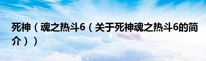 死神（魂之热斗6（关于死神魂之热斗6的简介））
