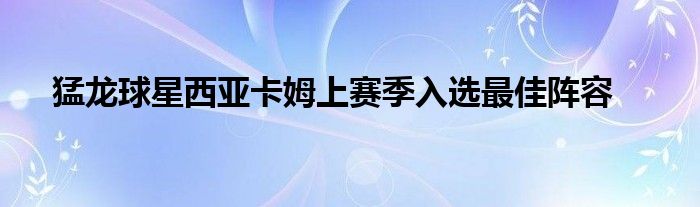 猛龙球星西亚卡姆上赛季入选最佳阵容