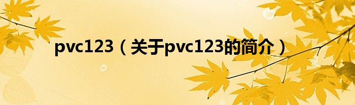 pvc123（关于pvc123的简介）
