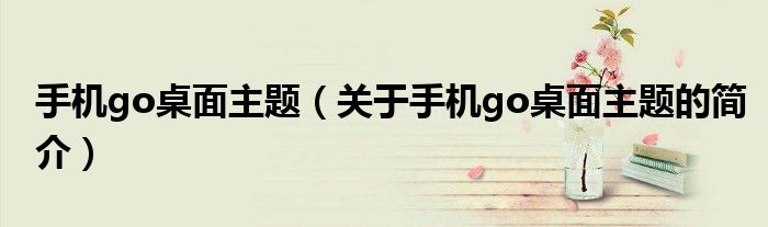 手机go桌面主题（关于手机go桌面主题的简介）