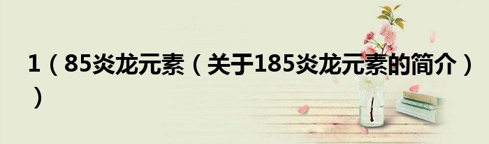 1（85炎龙元素（关于185炎龙元素的简介））