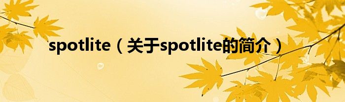 spotlite（关于spotlite的简介）