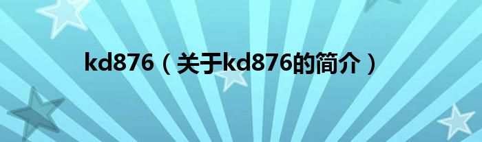 kd876（关于kd876的简介）