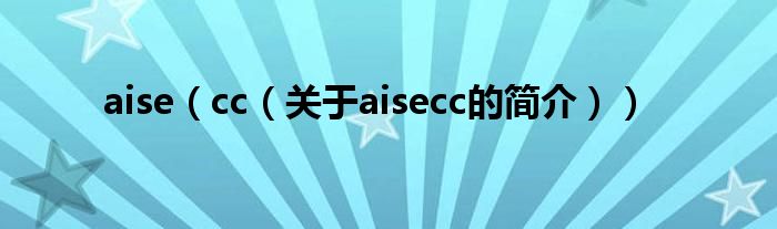 aise（cc（关于aisecc的简介））