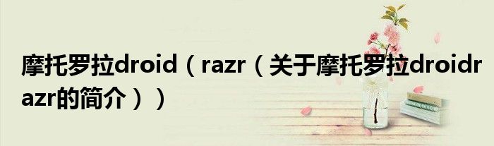 摩托罗拉droid（razr（关于摩托罗拉droidrazr的简介））