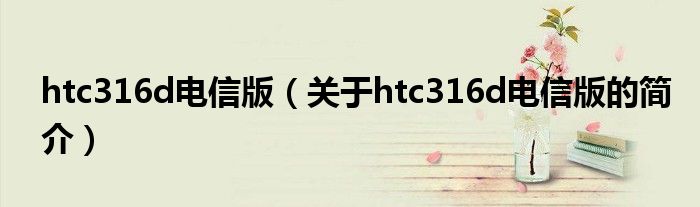 htc316d电信版（关于htc316d电信版的简介）