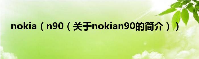 nokia（n90（关于nokian90的简介））