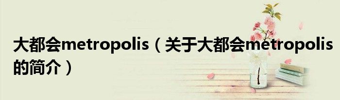 大都会metropolis（关于大都会metropolis的简介）