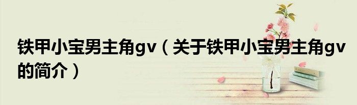 铁甲小宝男主角gv（关于铁甲小宝男主角gv的简介）