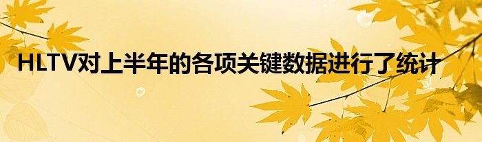 HLTV对上半年的各项关键数据进行了统计